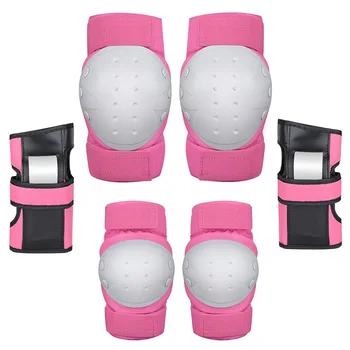 

Kids Adults Knee and Elbow Pads with Wrist Guards Protective Gear Set Skateboard Protective Gear 6pcs Set NShopping