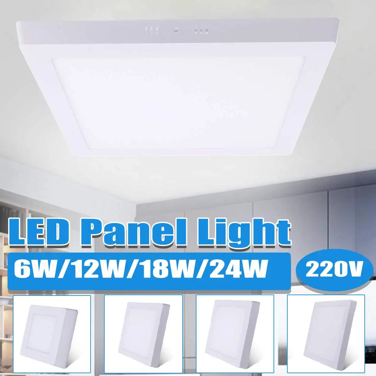 

Square LED Panel Lamp LED Ceiling Light 6W 12W 18W 24W Down Light Surface Mounted AC 220V Modern Lamp For Home Bedroom Lighting