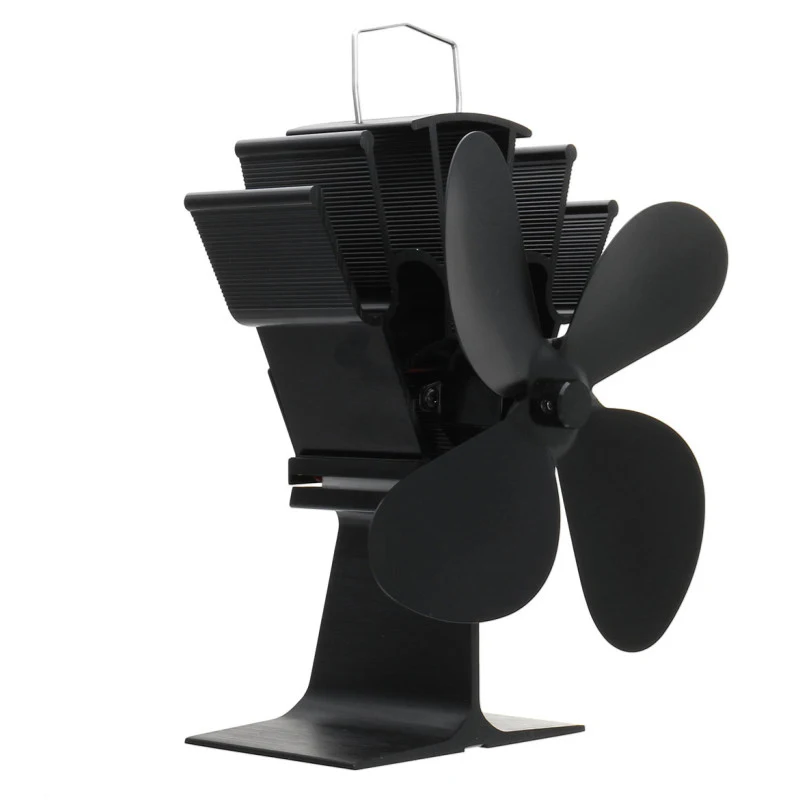 Черный маленький печной вентилятор 4 камина Дровяная Печь вентилятор для газа/гранул/дерева/дровяные печи вентилятор+ термометр