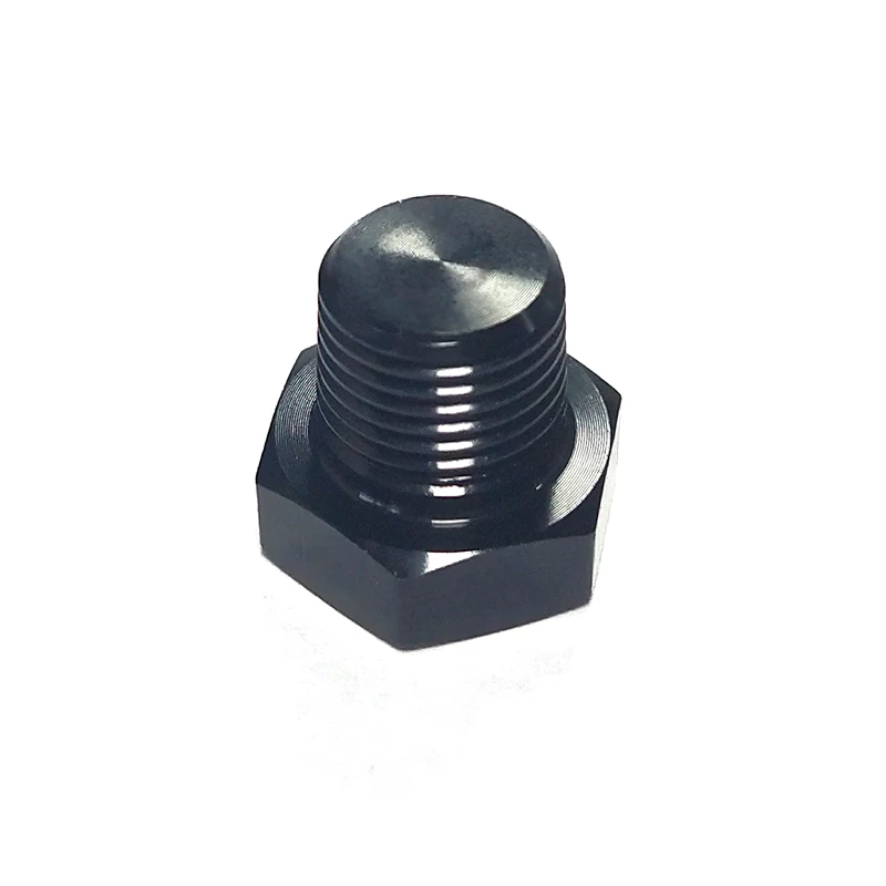 1/8 NPT Male Pipe Plug Aluminum Hex Head Cap Fuel Hose Tube Nut Fitting Adapter Black Anodized 4