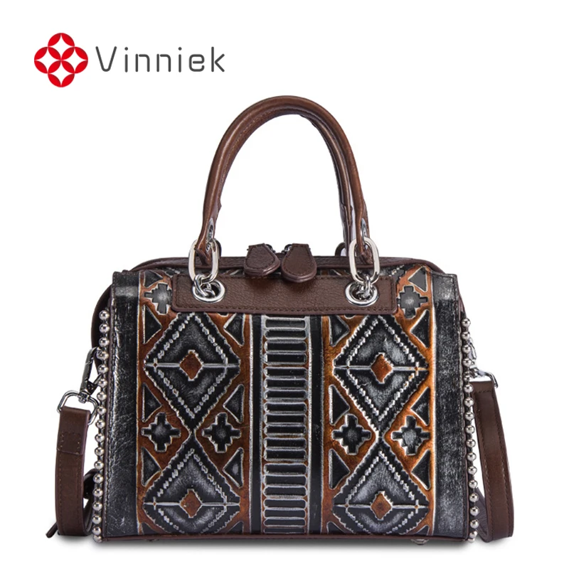 

New Leather Women Handbag Cowhide Embossed Shoulder Bags Handcrafted Brush Color Cross Body Portable Small Square Bag
