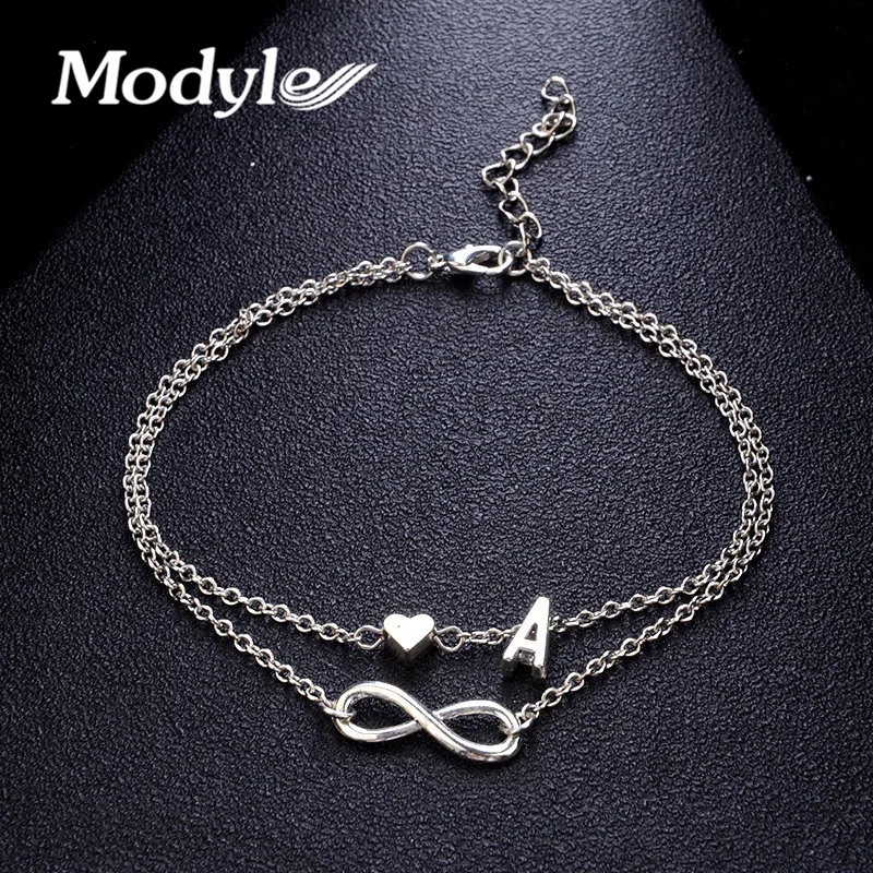 Modyle Vintage Silver Color Anklet Female Letter Heart Bohemian cheville Boho Charm Jewelry Infinity Ankles Bracelets for Woman Modyle Vintage Silver Color Anklet Female Letter Heart Bohemian cheville Boho Charm Jewelry Infinity Ankles Bracelets for Woman
