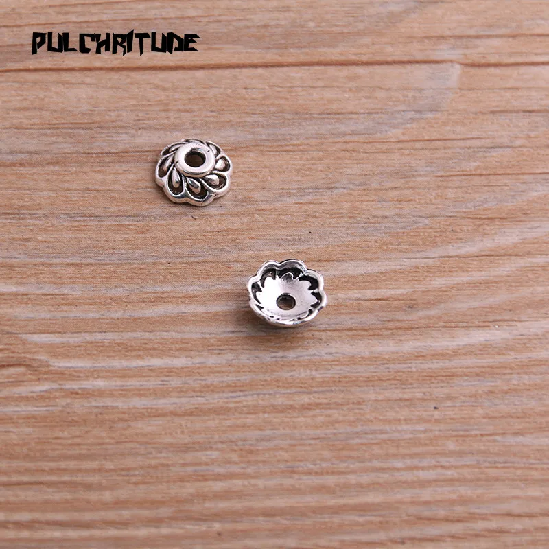 Pulchrode 60 шт. 3*10*10 мм два цвета бусины шапки Шарм Полые Мини цветок Подвески Ювелирные аксессуары DIY сосуд подвески