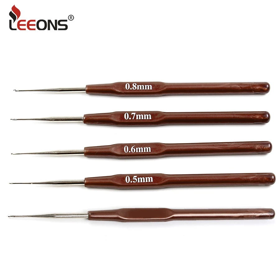 Leeons gancho nuevo-aguja de ganchillo cerraduras 4 unids/lote ventilación agujas para hacer peluca Crochet trenzas rastas tejido agujas herramienta