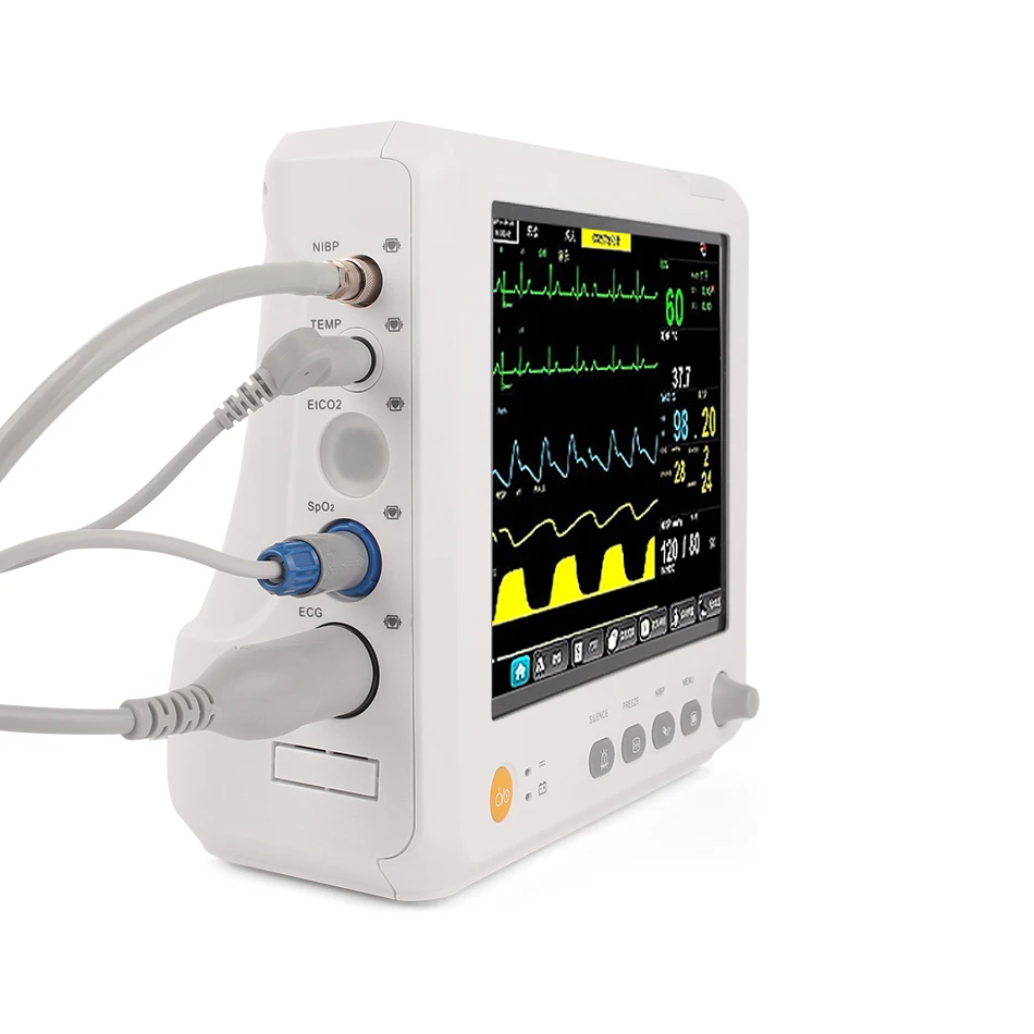 Монитор пациента в отделении интенсивной терапии NIBP SPO2 Частота пульса температура дыхания 8 дюймов - Цвет: Without ETCO2