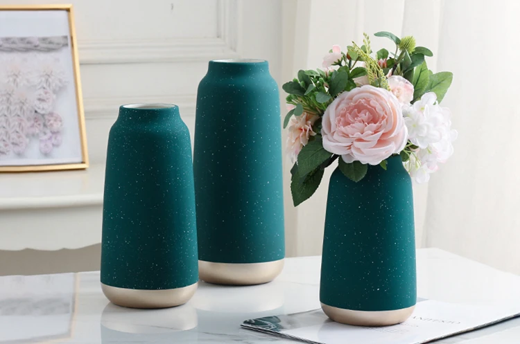 Современная керамическая ваза для цветов, позолоченная Снежинка, ваза для посадки воды, контейнер для дома, декоративный подарок на свадьбу, синий/зеленый