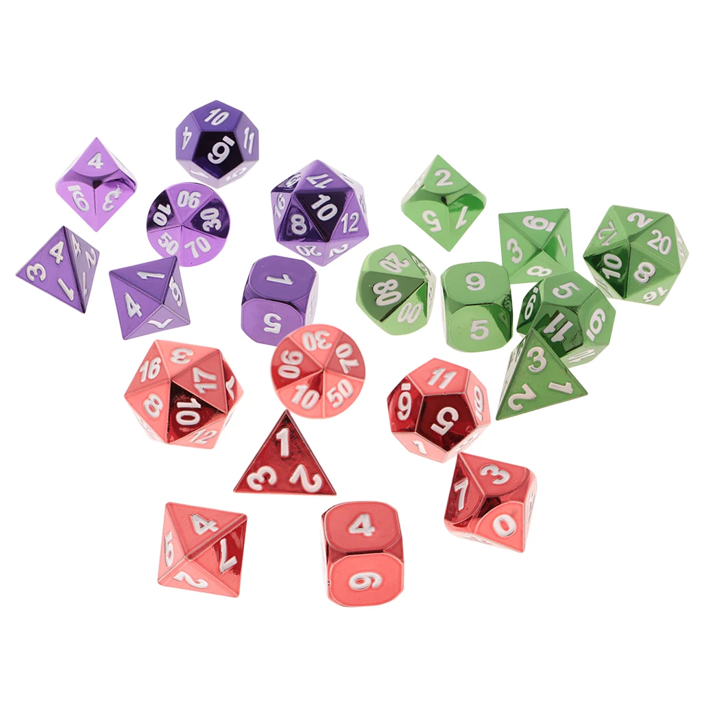 

21Pcs/Pack d4 d6 d8 d10 d12 d20 Dice 15mm Polyhedral Die for D&D TRPG Games