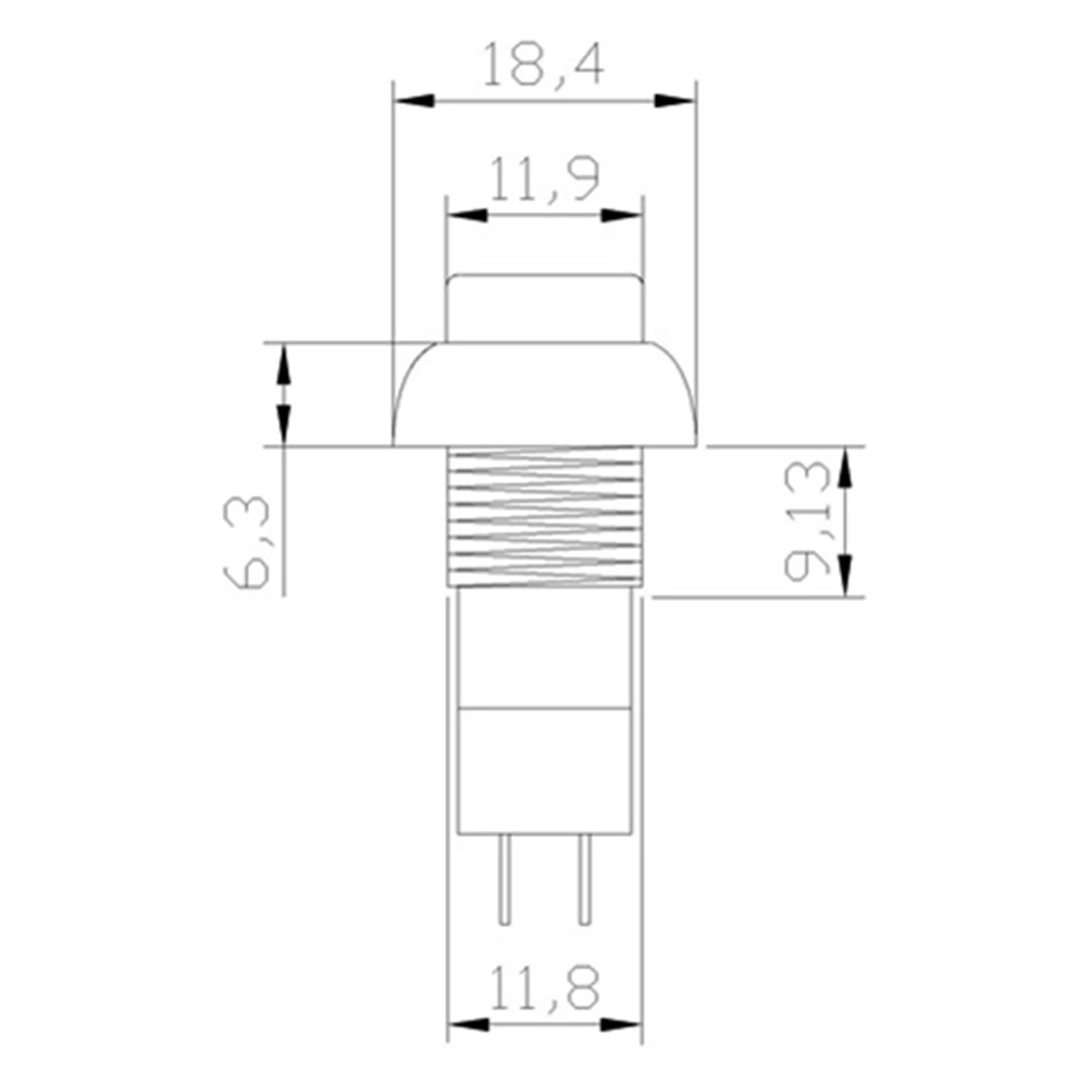 1PC PBS-11A PBS-11B 12mm self-locking Self-Recovery Plastic Push Button Switch momentary 3A 250V AC 2PIN 6Color gold light switch