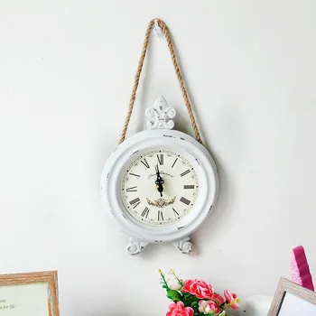 

Vintage Wall Clock, Nostalgic Style Wall Clock, Home Wall Hangings, Round Wall Clock, Twine Wall Clock