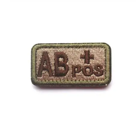 Blood Type Morale Patches Hook Loop Embroidery Military Tactics Badge For Coat Backpack DIY Sewing Fabric A+POS O-NEG Patches - Цвет: 4