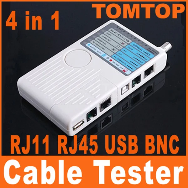 Топ 4-в-1 сетевой тестер RJ11/RJ45/USB/BNC тестер коаксиальных кабелей