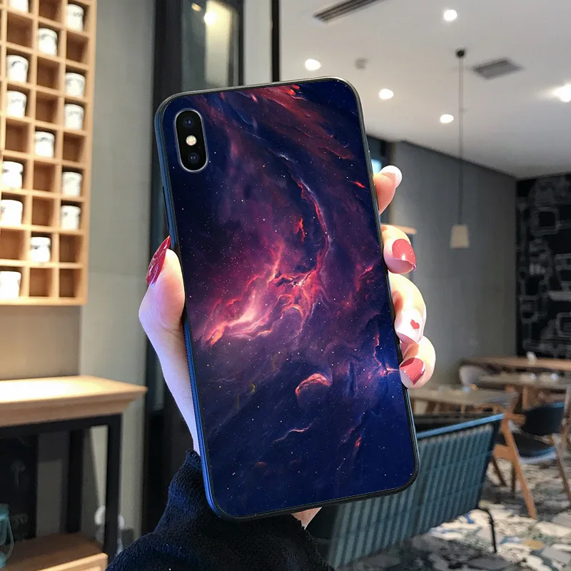 Menakjubkan Ruang Warna Silikon Lembut TPU Ponsel Cover UNTUK iPhone 8 7 6 6S Plus X XS MAX 5 5S SE XR 11 11pro Promax Ponsel