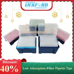 Lankford Store – embouts de pipettes en plastique jetables, filtre à faible Adsorption 10/1250ul, 96 pièces/boîte pour Test microbiologique 