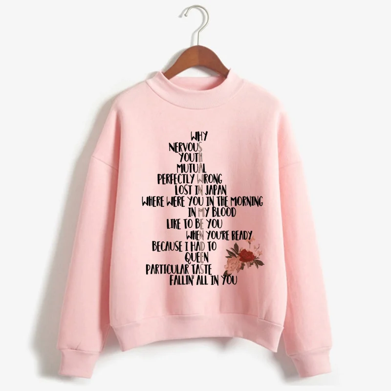Shawn Mendes Senorita Harajuku модные Мультяшные толстовки для женщин Lost In Japan Ullzang 90s графические толстовки хип-хоп Женская толстовка - Цвет: H2037