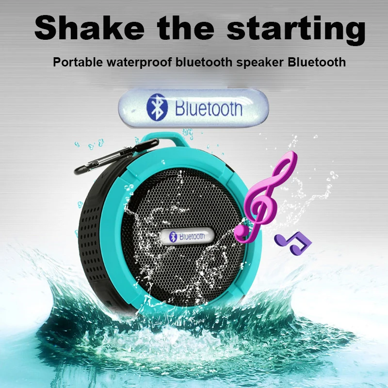 

Ture wireless mini Bluetooth waterproof Anti-fall Outdoor speaker 360 Degree stereo Surround Sound Portable HI-FI bass C6