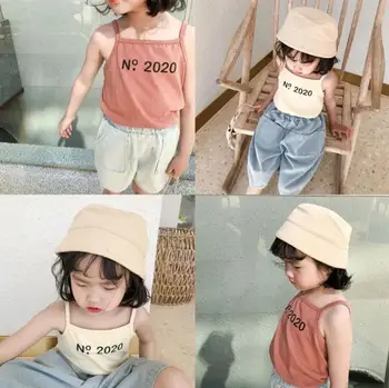 

2020 new girls t-shirt cotton sleeveless fashion summer girls top 1-6t HO584