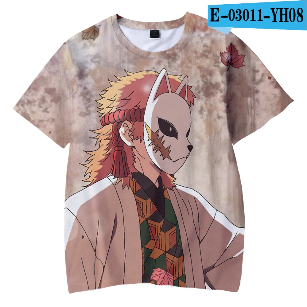 Толстовка с героями мультфильмов «Демон»: Kimetsu no Yaiba 3D футболка для детей, летняя крутая футболка для мальчиков и девочек, высококачественный хип-хоп, удобная футболка - Цвет: 3D