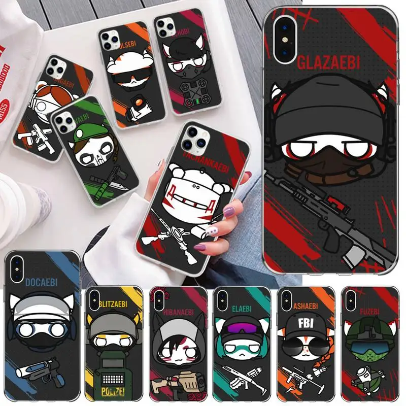 R6 Радуга шесть осада черный чехол для телефона Корпус iPhone 11 pro XS MAX 8 7 6 6S Plus X 5S SE 2020 XR