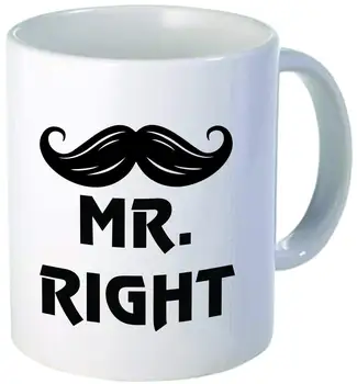 

Mr. Right Moustache Funny 11OZ Ceramic Coffee Mug
