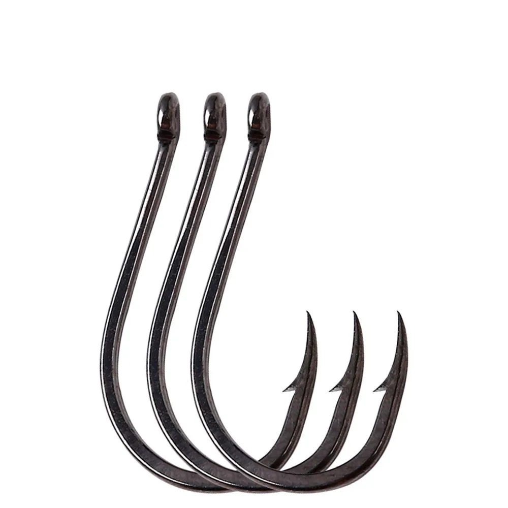 

10Pcs 3g Fishing Hooks Coating High Carbon Stainless Steel Barbed Carp Circle Eyed Ring Super Strong Black Winter Lake Light