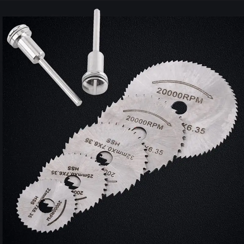

7 pcs HSS Circular Wood Cutting Saw Blade Discs Extension Rods for Rotary Tool