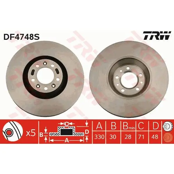 Диск тормозной CITROEN C5 08-/C6 05-/PEUGEOT 407 04-/607 00- пер