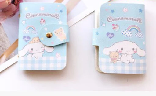10 Pcs Cartoon Kitty Doraemon Stitch Melody Twin Stars Princess Minnie Pu Leather Card Storage Bag Hasp Holder - Цвет: design 12