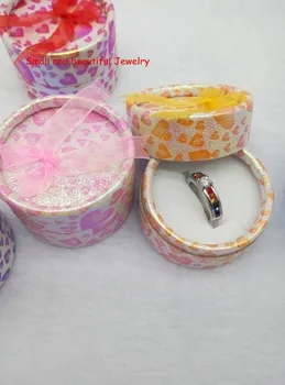 

Special Offer Jewelry Box Free Shipping 20pcs/lot 5.5 X 3.5cm Mix Color Round Jewelry Packaging Ring & Earring Gift Box