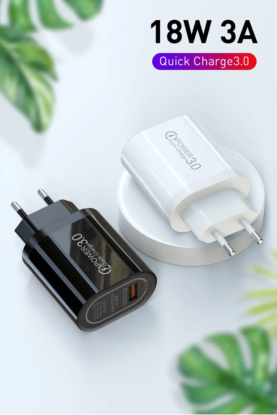 USLION 5 в 3 А Быстрая зарядка 3,0 USB зарядное устройство для iPhone X MAX QC3.0 EU настенное зарядное устройство для телефона Быстрая Зарядка адаптер для samsung Xiaomi