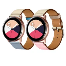 Кожаный ремешок для Samsung gear S3 s2 sport 20 мм 22 мм ремешок для часов huami amazfit bip huawei gt 2 Galaxy Watch Active 42 мм 46 мм