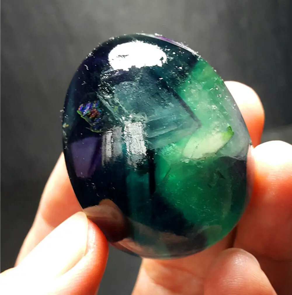 Rare Natural Fluorite Egg Quartz Crystal Point Healing 80g 5