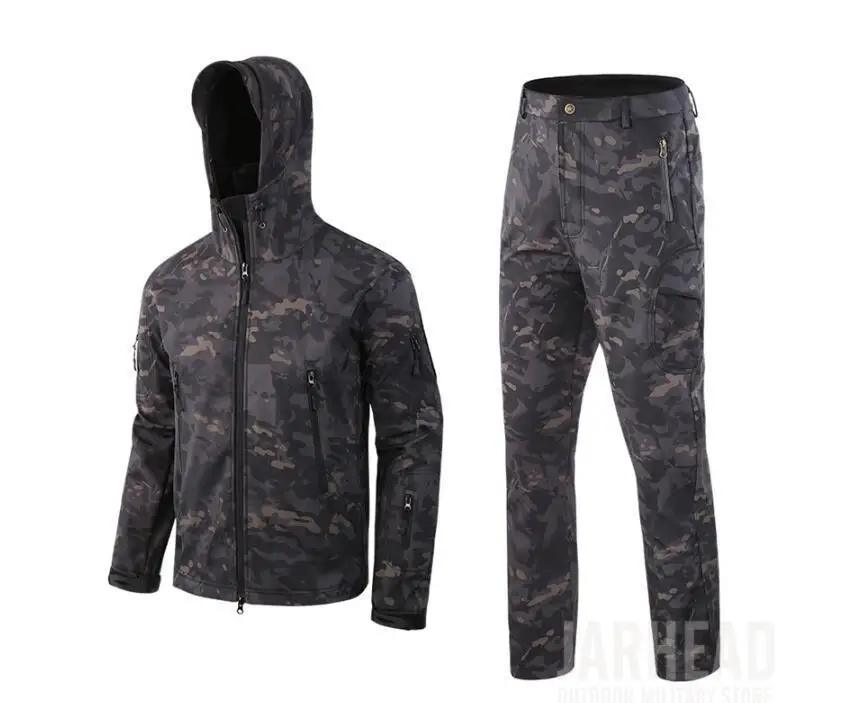 Tactical Camouflage Suits Men Women Waterproof Shark Skin Soft Shell Jacket Pants Outdoor Trekking Hiking Camping Hunting Sets