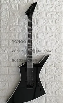

Custom black electric guitar with floyd rose bridge,black hardware White edged, HH Pickups.customized,Paypal available!Y-8