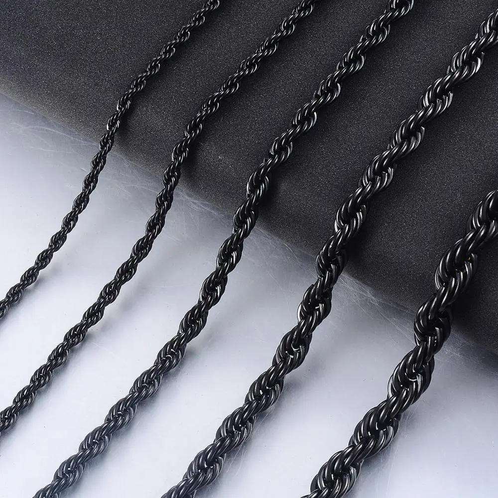 Stainless Steel Gold Rope Chain Necklace Statement Swag 316L Stainless