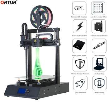 

Ortur4 Linear Guide Rail 3D Printer Kits DIY Ortur 3D Printer Large Color Screen Size High Precision with Quality Power Supply