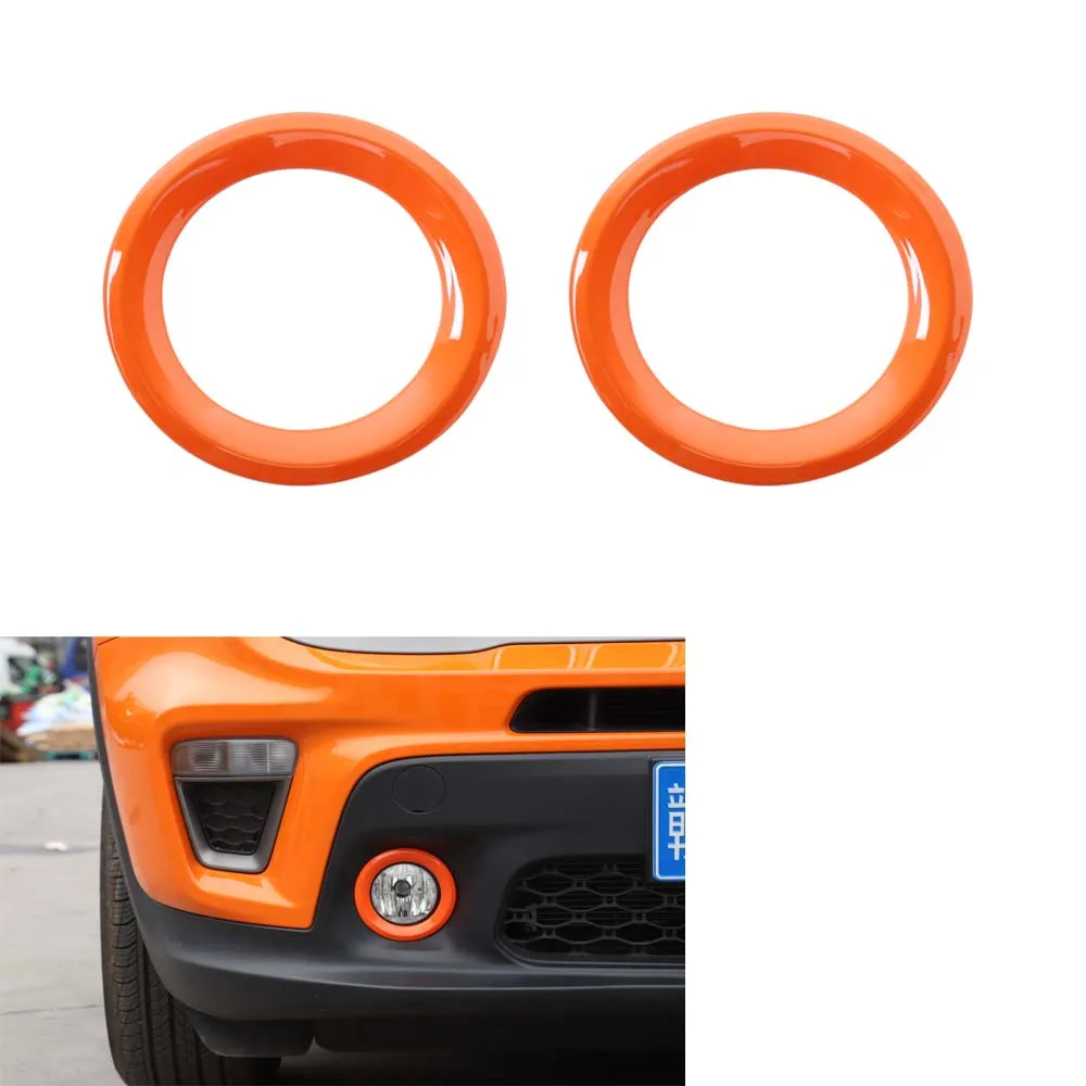 Для Jeep Renegade+ Автомобильный передний противотуманный светильник, декоративное кольцо, внешняя отделка автомобиля - Цвет: Orange