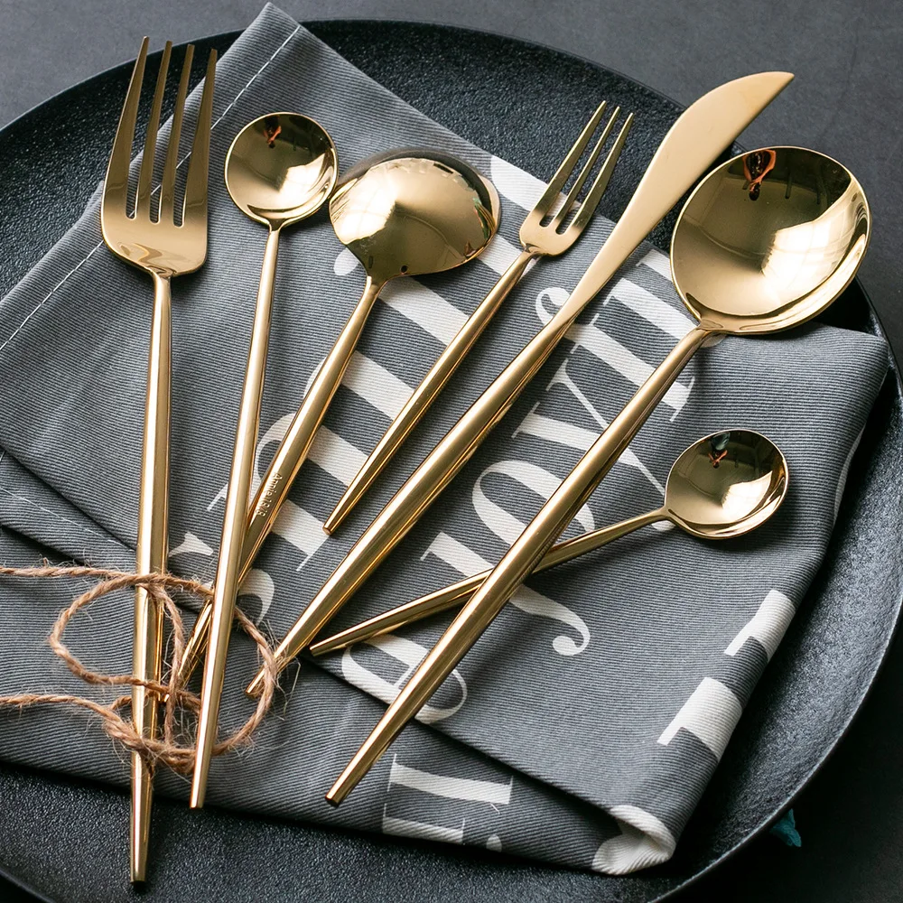 Набор столовых приборов с зеркальной поверхностью набор посуды вилка нож ложка