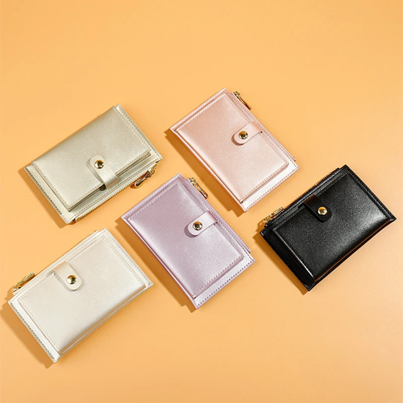 Pearl Laser PU Leather Zipper Women's Wallet Fashion Short Ladies Coin Purse Female Money Bag Clip Credit Card Holder Clutch