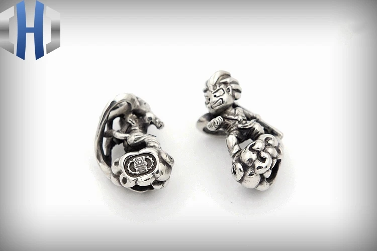 Wukong нож бисер EDC подвеска «нож» фонарик DIY кулон брелок - Цвет: white brass