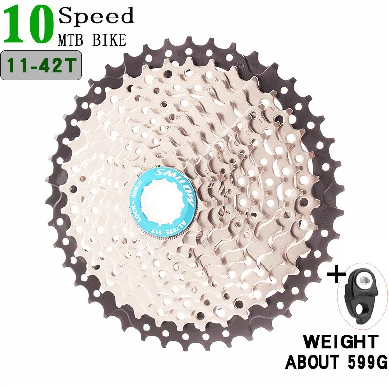 Blue and hook SMLLOW MTB велосипед горный велосипед 10 скоростей маховик 11-42 т карточный маховик для горного велосипеда совместим с SHIMANO - Цвет: Blue and hook