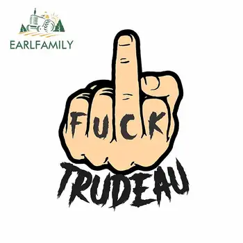 

EARLFAMILY 13cm x 9.6cm for Gesture Trudeau Anime Cartoon VAN Car Stickers Personality Bumper Surfboard Occlusion Scratch Decal