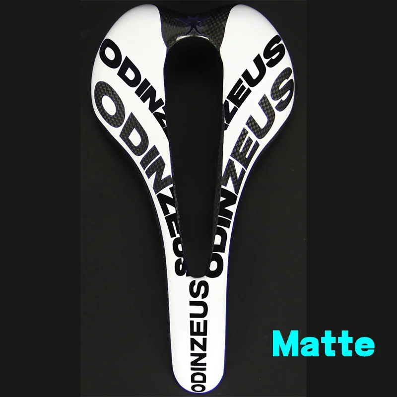 Matte White Black Odinzeus, супер светильник, полностью углеродное волокно, для горного велосипеда, удобное, расширенное седло/для дороги/MTB, красочное, углеродное седло для велосипеда - Цвет: Matte White Black