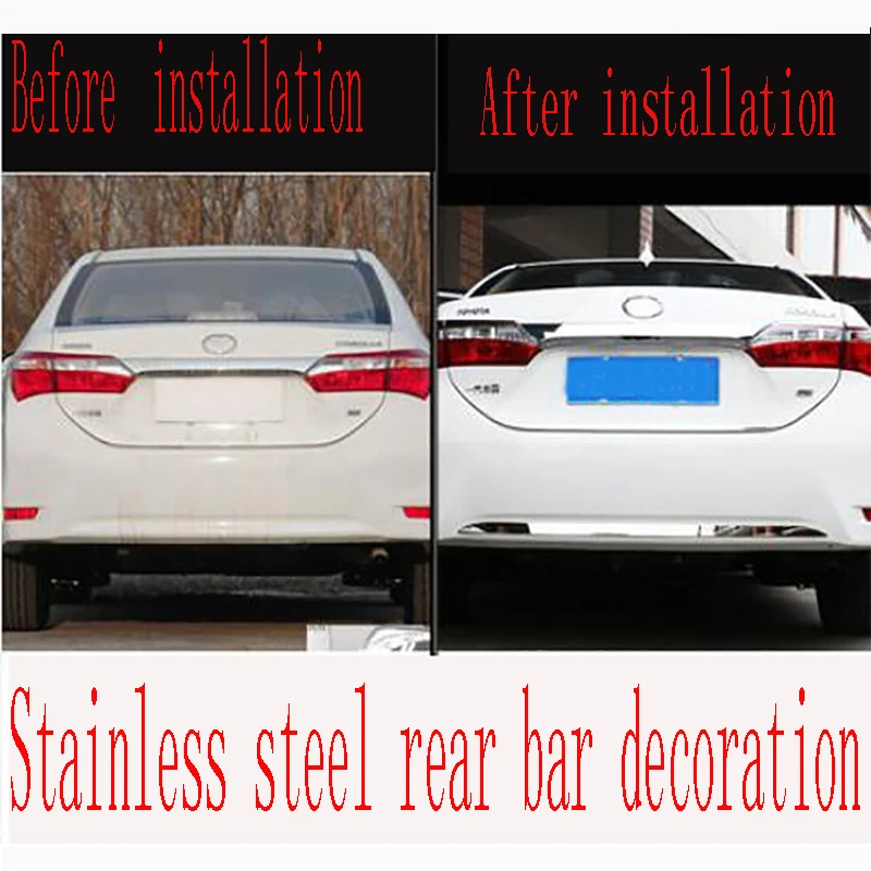 Подходит для- для Toyota corolla Модифицированная задняя планка отделка, отделка панели бампера и блестки
