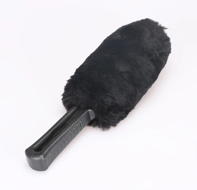 SPTA Gerbil Wheel and Rim Brush Car Wheel Tire Rim Portable Microfiber Brush with Plastic Handle