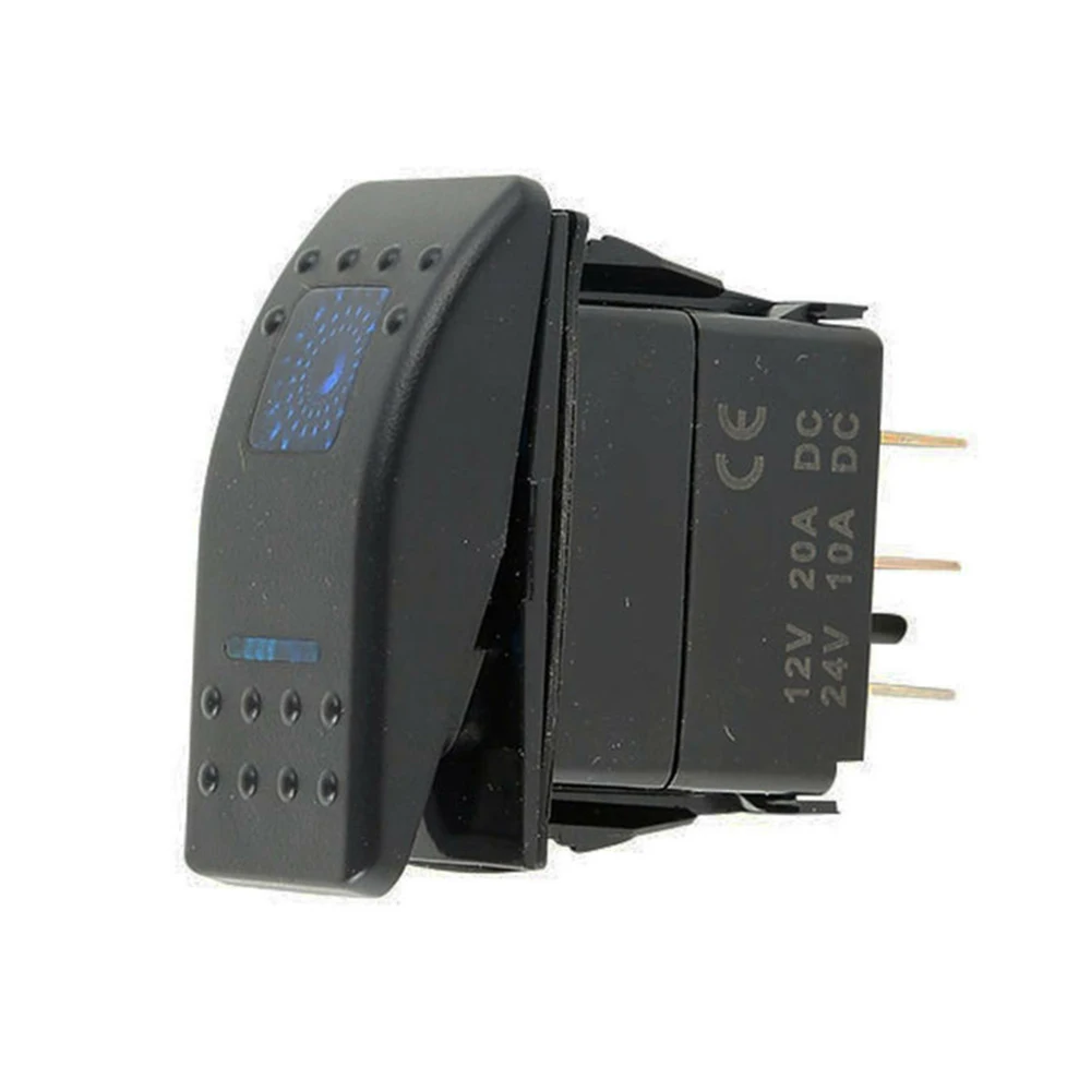 

5x 7 PIN Marine Boat Car Rocker Toggle Switch ON-OFF-ON LED Light 12V Blue