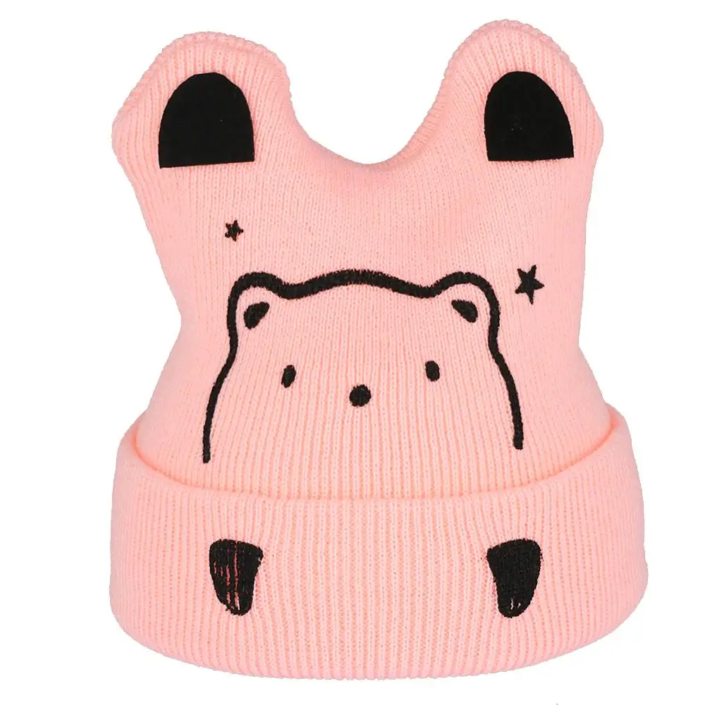 

Newborn Boys Girls Baby Hat Infant Baby Enfant Hats Knit Cotton Cartoon Bear Beanie Cap Bonnet Knitted Kids Children Winter Caps