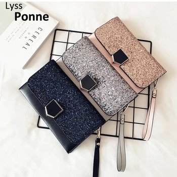 

New Ladies Clutch Bag Handbag Retro Shiny Clutchs Fashion Shoulder Bag Envelope Wallet Evening Crossbody Bags For Women