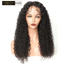 Morichy 4x4 кудрявый парик из человеческих волос с детскими волосами предварительно сорвал для черных женщин бразильский кружевно парик с волосами Реми натурального цвета