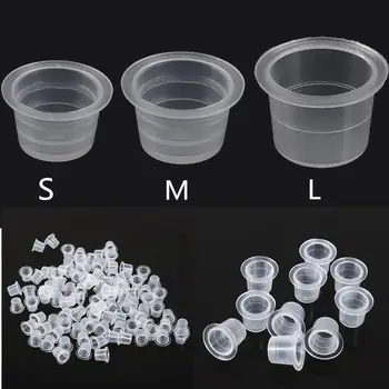 

1000 Pcs Plastic Cups Small Medium Large Tattoo Pigment Supply Holder Ink Caps Tattoo Ink Cups Plastic Acessorios Pigment Caps