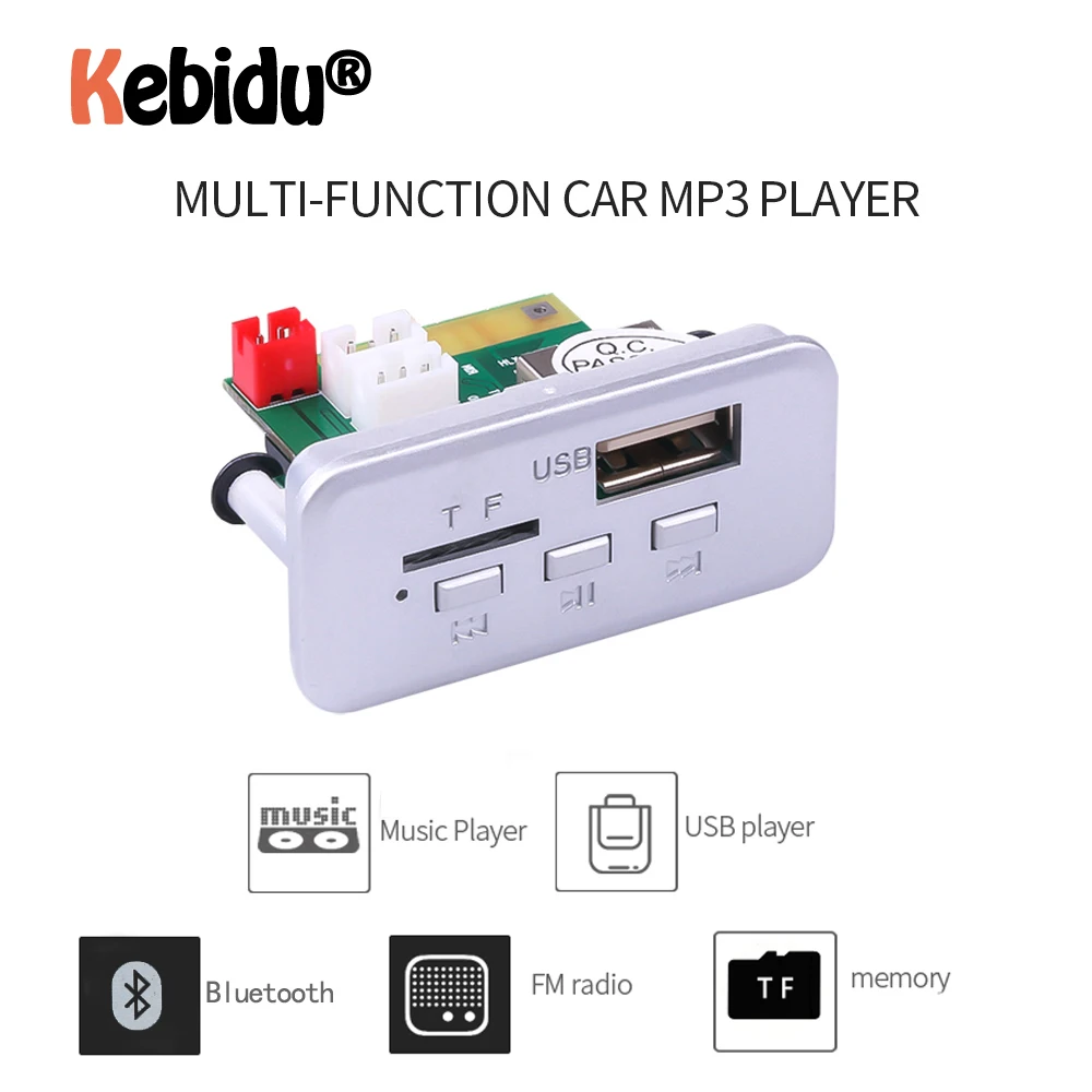 

Mini 12V Car MP3 Player MP3 Module Bluetooth V5.0 Mp3 Decoder Board Panel Car Radio Handsfree Wireless FM Module Support TF Card